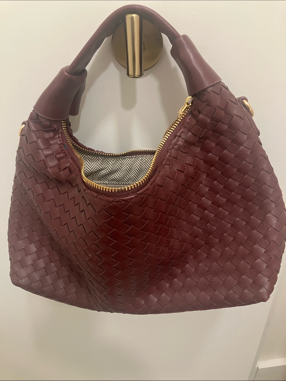 Urban Expressions Woven Hobo Bag - Burgundy